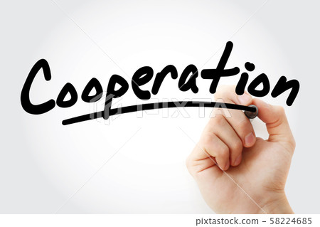 Hand writing COOPERATION with marker Hand writing COOPERATION with marker 58224685