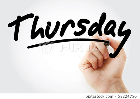 Hand writing Thursday with marker Hand writing Thursday with marker 58224750