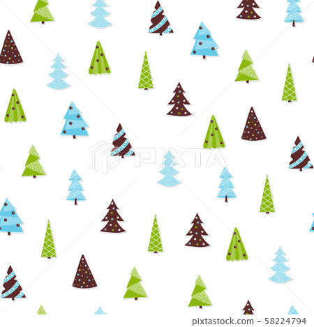 Seamless pattern with christmas tree - Stock Illustration [58224794 ...