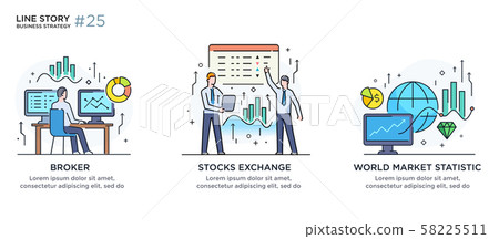 Set of illustrations concept with business concept Set of illustrations concept with business concept 58225511