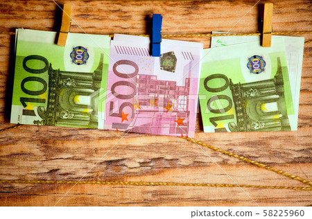 money clothespin rope plastic background  58225960