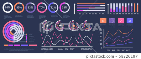 Infographic dashboard. Vector interface presentation elements set Infographic dashboard. Vector interface presentation elements set 58226197