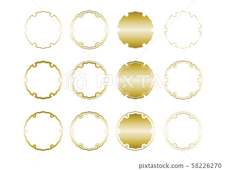 Snow Ring Pattern Japanese Pattern Illustration Set Gold 58226270