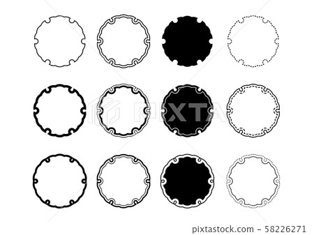 Snow Ring Pattern Japanese Pattern Illustration Set Black 58226271