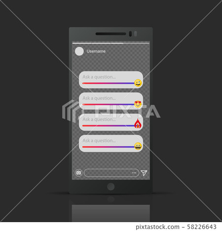 Inspired by instagram - stories emoji sliders vector template 58226643