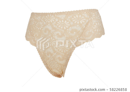 Beautiful female lacy beige panties isolated Beautiful female lacy beige panties isolated 58226858