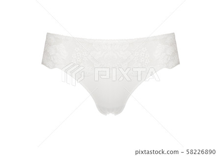 Beautiful female lacy white panties isolated 58226890