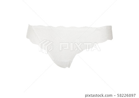 Beautiful female lacy white panties isolated Beautiful female lacy white panties isolated 58226897