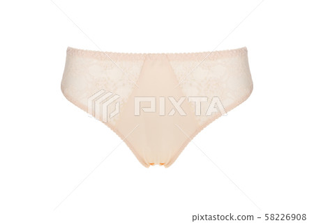 Beautiful female lacy beige panties isolated Beautiful female lacy beige panties isolated 58226908