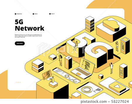 5g concept. Wifi broadcasting 5g technology, speed internet in smartphone. Global network hotspot 58227024