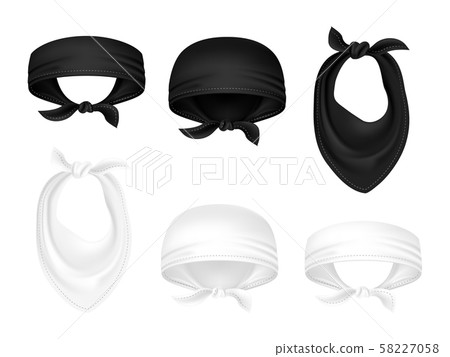 Black and white bandanas or bikers scarfs isolated on white background 58227058
