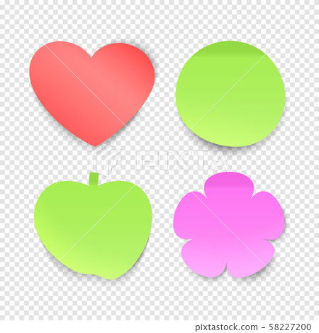 Memo stickers vector collection, sticky notes isolated on transparent background 58227200