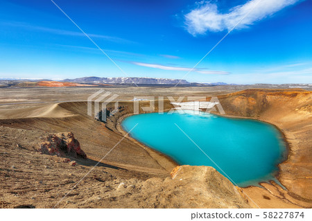 Splendid view of famous crater Viti at Krafla 58227874