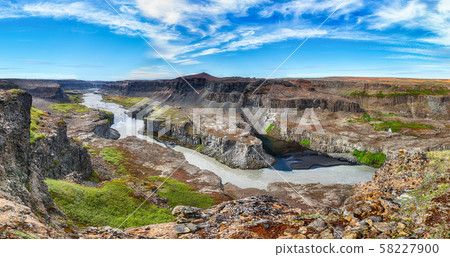 Fantastic  view of canyon  and waterfall 58227900