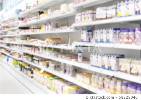 Medicine Products placed in Shelves at Pharmacy Medicine Products placed in Shelves at Pharmacy 58228046