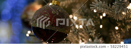 Red ball hanging on the christmas 58229451