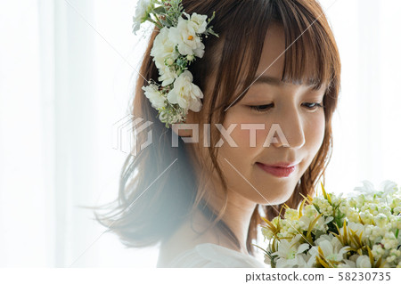 Young woman (bride, wedding dress, bridal image 58230735