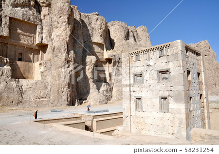 Zeloastrian Shrine, Ashemenid Tomb Nashkrostam, Persepolis, Iran 58231254