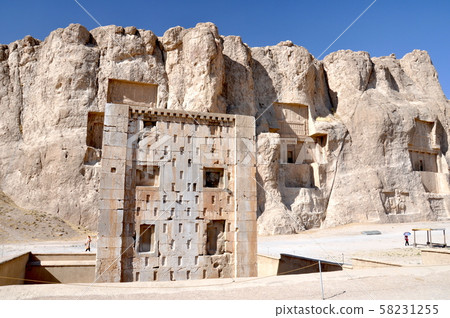 Zeloastrian Shrine, Ashemenid Tomb Nashkrostam, Persepolis, Iran 58231255