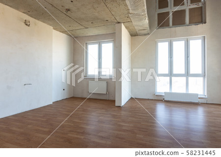 The interior of the spacious room without repair, 58231445