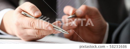 Male arm in suit and tie fill form clipped 58231686