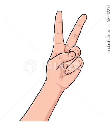 Hand gesture comic book pop art isolated 58232255