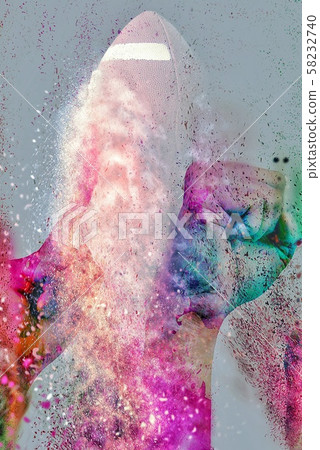 Rising abstract rugby ball Rising abstract rugby ball 58232740