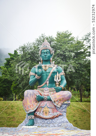Indra statue - Green giant important religious 58232974