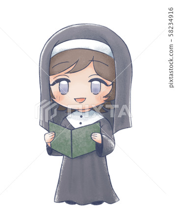 Hand-drawn style singing sister 3 Hand-drawn style singing sister 3 58234916