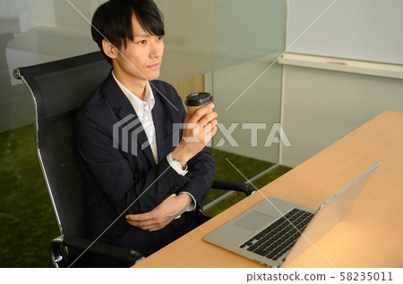 Businessman coffee break Businessman coffee break 58235011