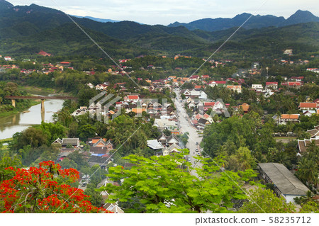 Luang Prabang Landscape seen from Phousi Hill 58235712