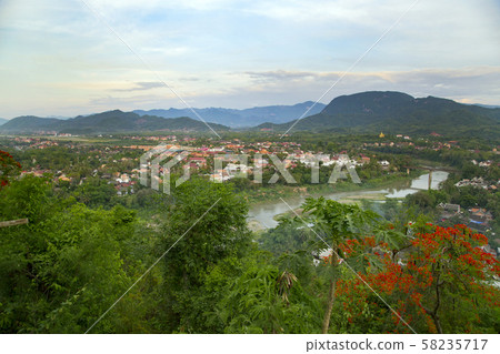 Luang Prabang Landscape seen from Phousi Hill 58235717