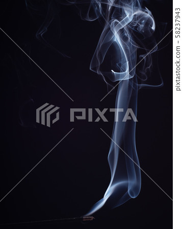 Pattern of white smoke isolated on black 58237943