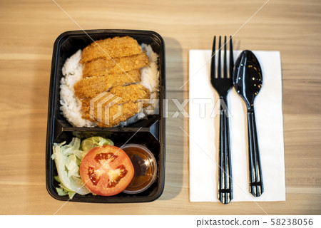 Fried rice with pork and very tasty Fried rice with pork and very tasty 58238056