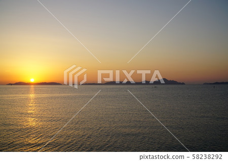 千草河河口附近的Ako晨景 58238292