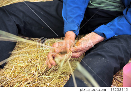 稻草麻線涼鞋工作 58238543