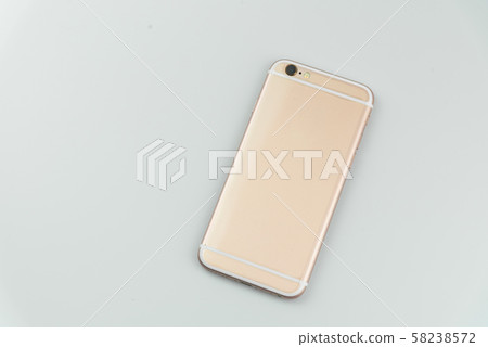 back side of mobile phone isolated on white 58238572