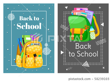Colored School Backpack Back to School 58239103