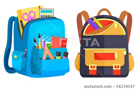 Colored School Backpack Back to School 58239197