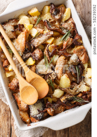 Swiss chicken fricassee with wild mushrooms and Swiss chicken fricassee with wild mushrooms and 58239392