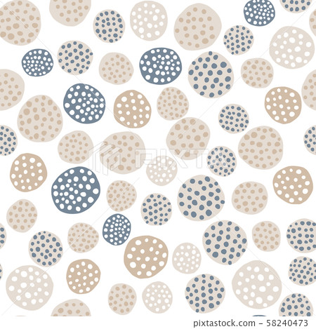 Hand drawn polka dot seamless pattern on white - Stock Illustration ...