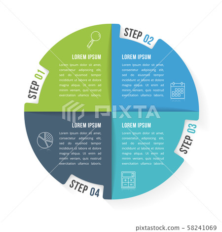 Circle Infographic Template with Four Elements - Stock Illustration ...