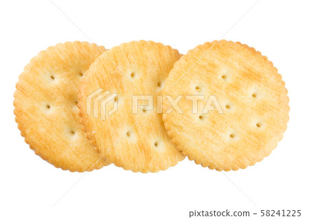 Cracker isolated on white background. Cracker isolated on white background. 58241225