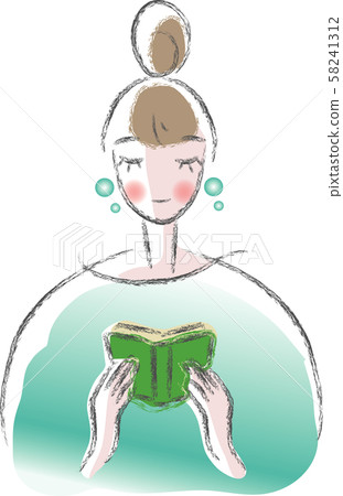 A woman reading a book A woman reading a book 58241312