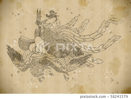 Ukiyo-e woman and phoenix part 2 vintage Ukiyo-e woman and phoenix part 2 vintage 58241579