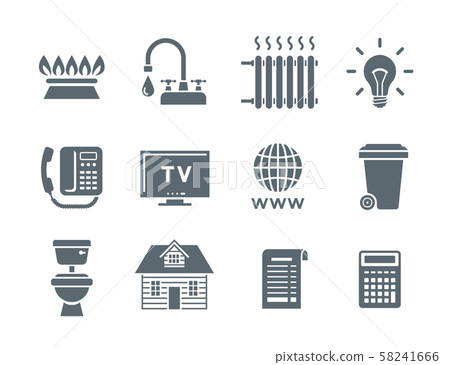 Household services utility payment bill flat icons 58241666