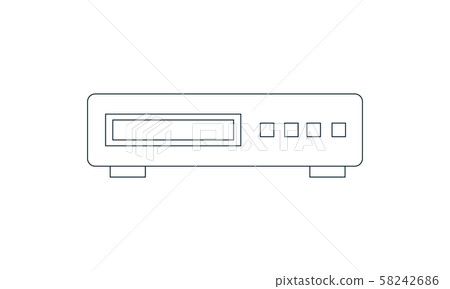 DVD Player Line Icon On White Background DVD Player Line Icon On White Background 58242686