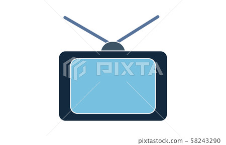 Television vector icon. Simple flat symbol. Perfect pictogram illustration on white background. Television vector icon. Simple flat symbol. Perfect pictogram illustration on white background. 58243290