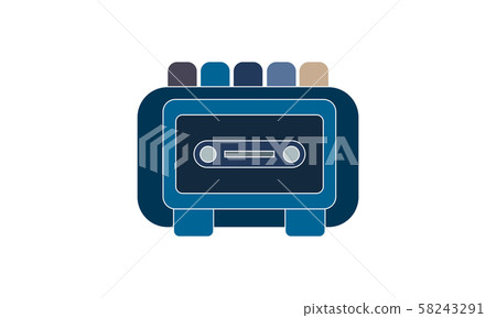 Tape recorder vector icon. Flat style graphical symbol. Tape recorder vector icon. Flat style graphical symbol. 58243291