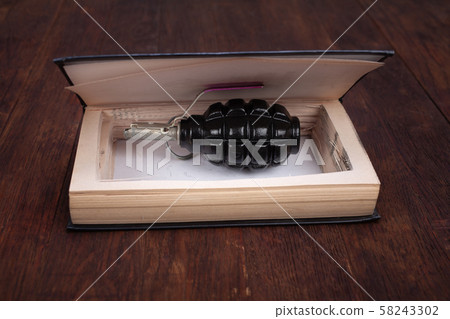 hand grenade hidden in a book hand grenade hidden in a book 58243302